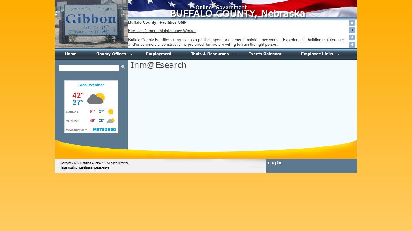Buffalo County: Inm@Esearch